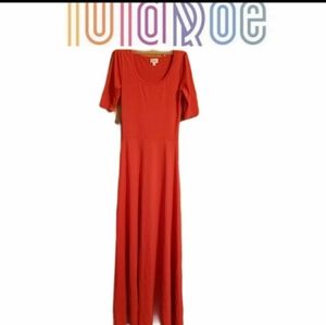 Lularoe Solid Orange Maxi Dress Size XS